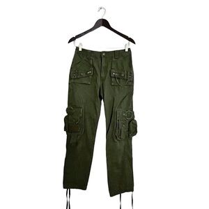 Vintage Japanese Free Knight Tactical Military Utility Cargo Pants Army Green